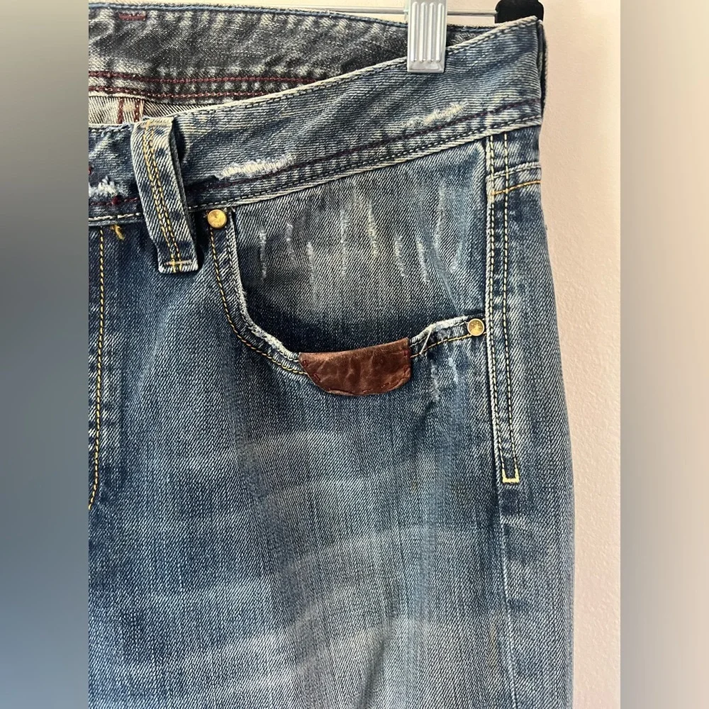 Diesel Industry Denim Straight Leg Distressed‎ Mud Washed Made In Italy Jeans